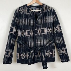 Pendleton Wool Wrap Jacket Women M Boho Western Native Southwestern Americana
